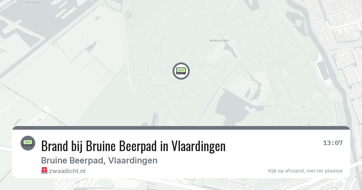 Brand bij Bruine Beerpad in Vlaardingen — 13 aug 2026