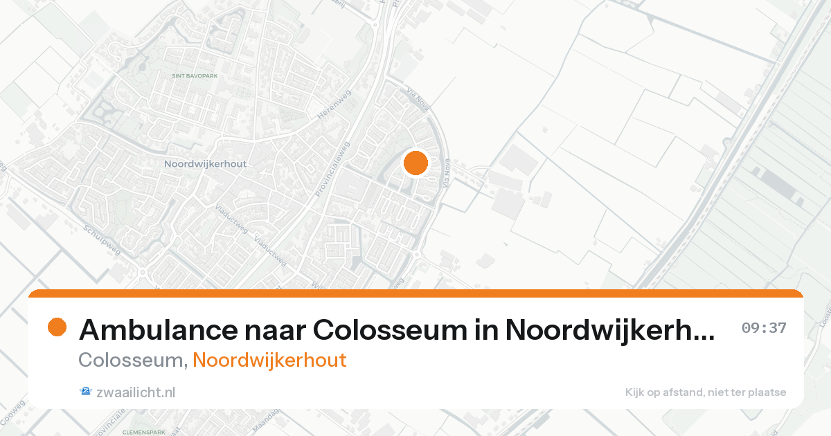Ambulance naar Colosseum in Noordwijkerhout — 16 aug 2026