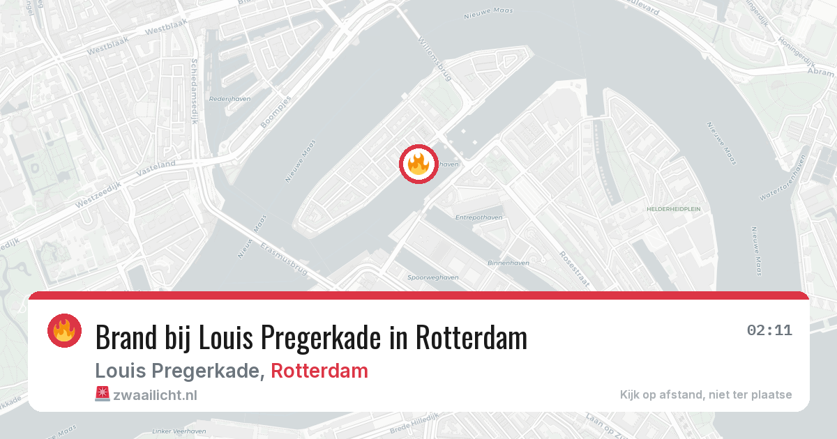 Brand bij Louis Pregerkade in Rotterdam — 14 mrt 2026