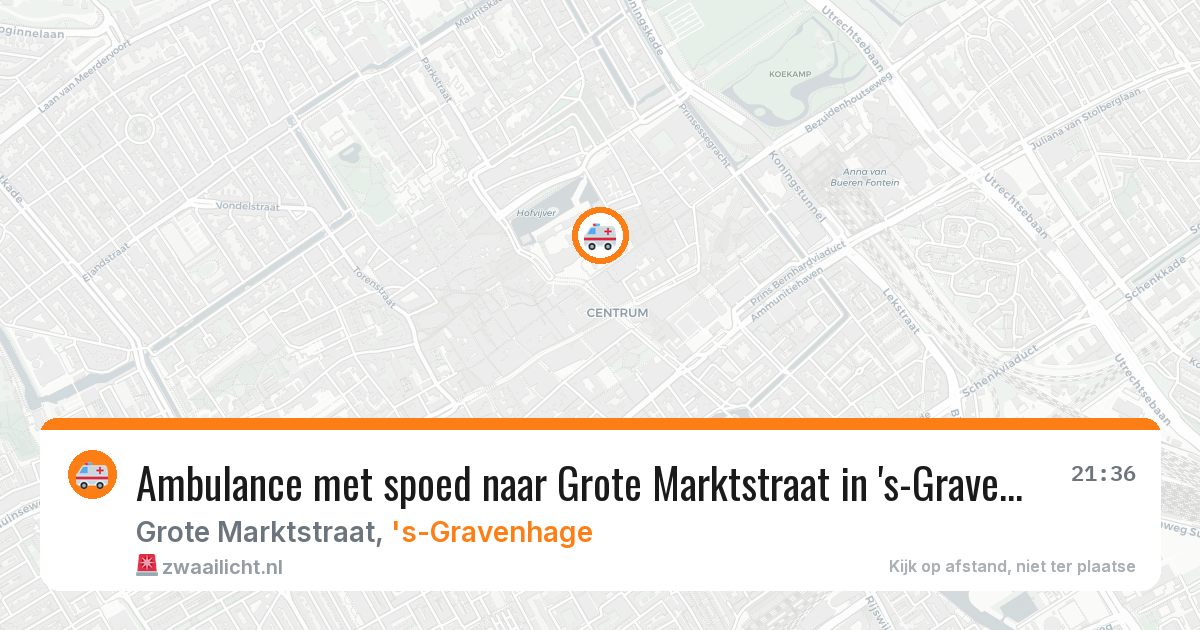 Ambulance met spoed naar Grote Marktstraat in 's-Gravenhage — 15 mrt 2026
