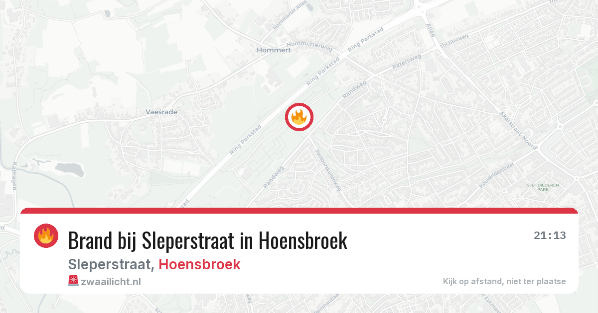Brand bij Sleperstraat in Hoensbroek — 8 jul 2026
