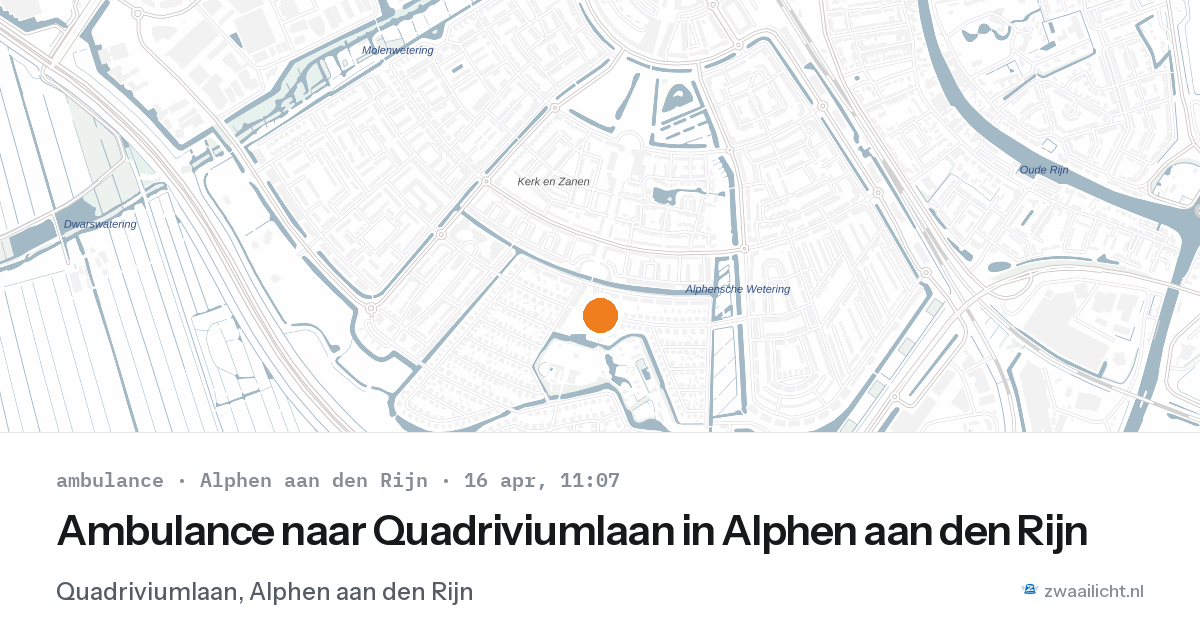 Ambulance naar Quadriviumlaan in Alphen aan den Rijn — 16 apr 2026