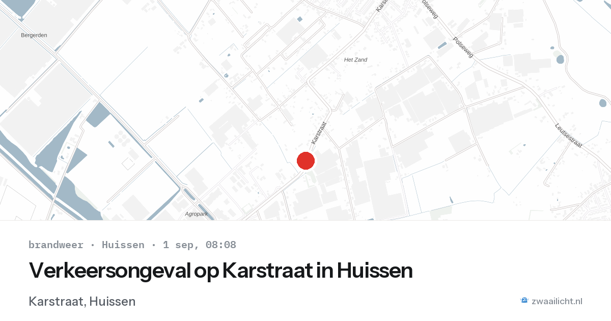 Verkeersongeval op Karstraat in Huissen — 1 sep 2026