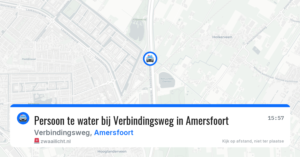 Persoon te water bij Verbindingsweg in Amersfoort — 17 jul 2026