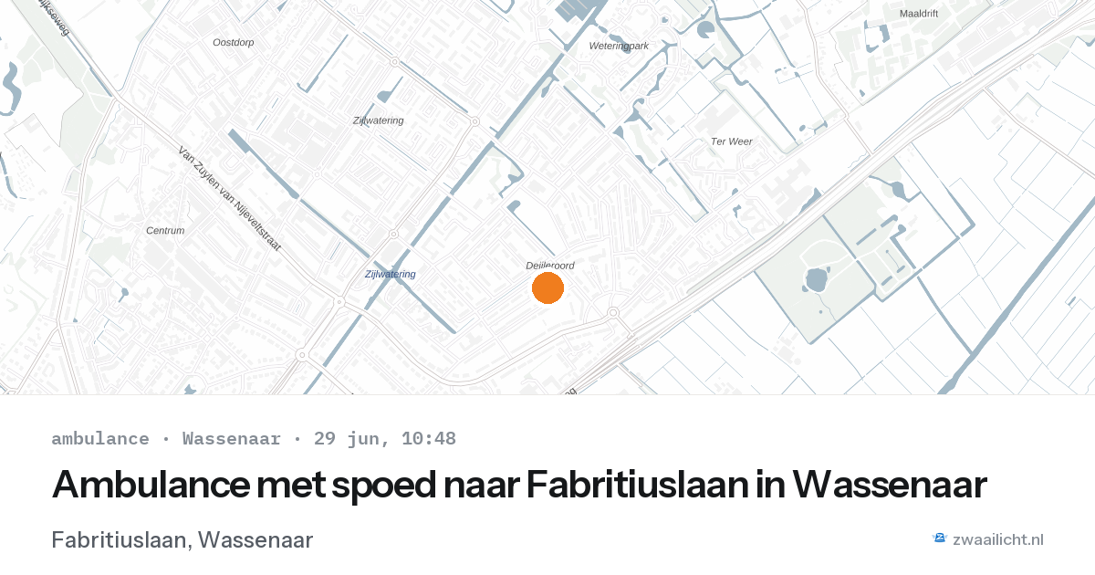 Ambulance met spoed naar Fabritiuslaan in Wassenaar — 29 jun 2026