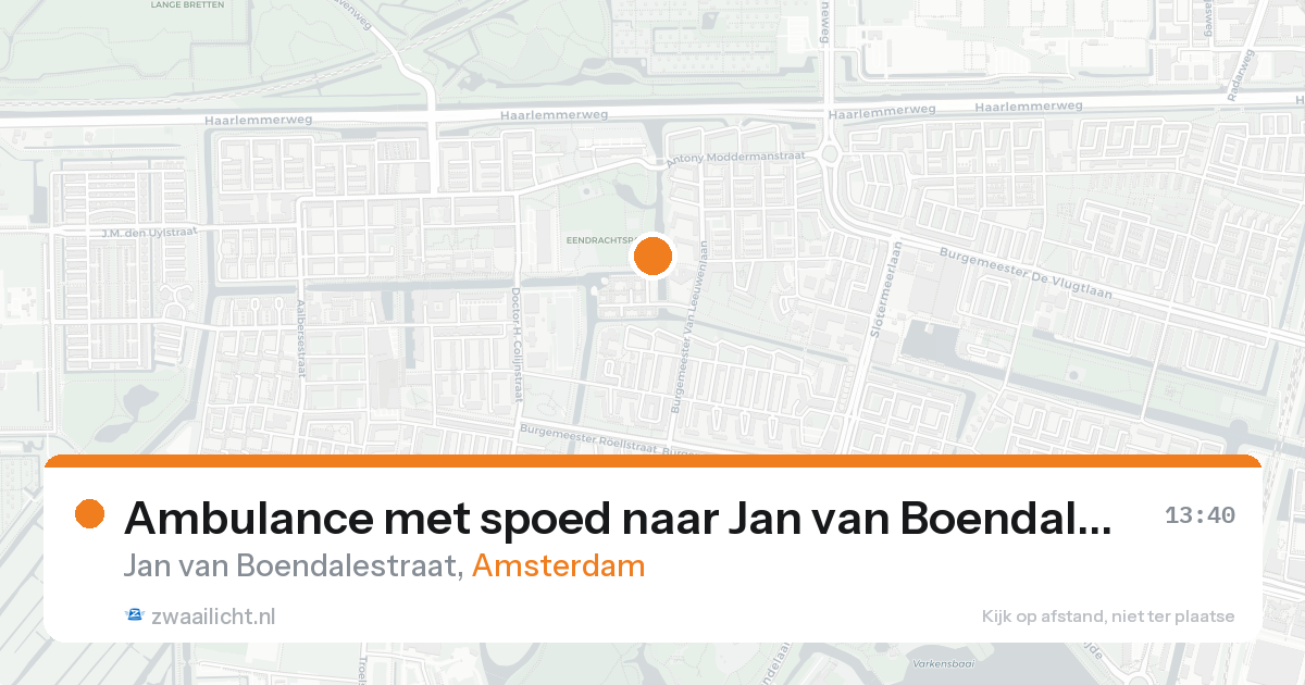 Ambulance met spoed naar Jan van Boendalestraat in Amsterdam — 23 jul 2026