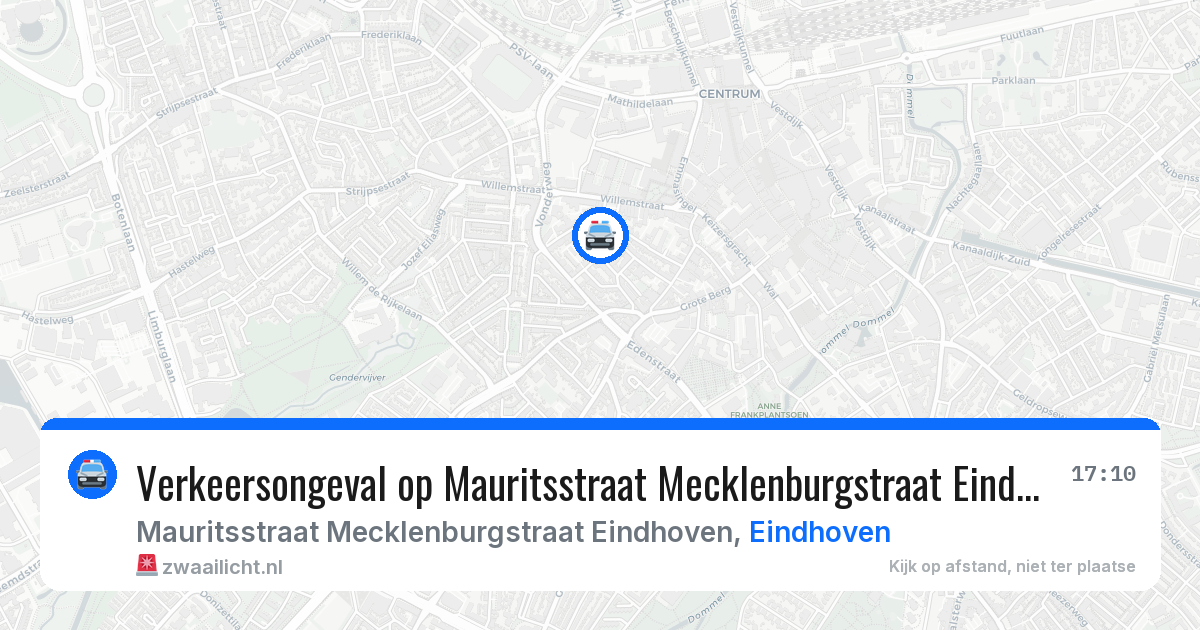 Verkeersongeval op Mauritsstraat Mecklenburgstraat Eindhoven in Eindhoven — 1 apr 2026