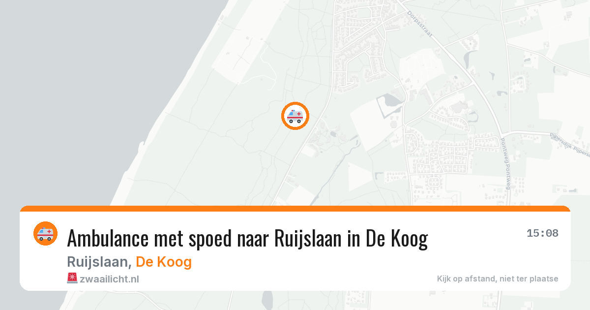 Ambulance met spoed naar Ruijslaan in De Koog — 10 aug 2026