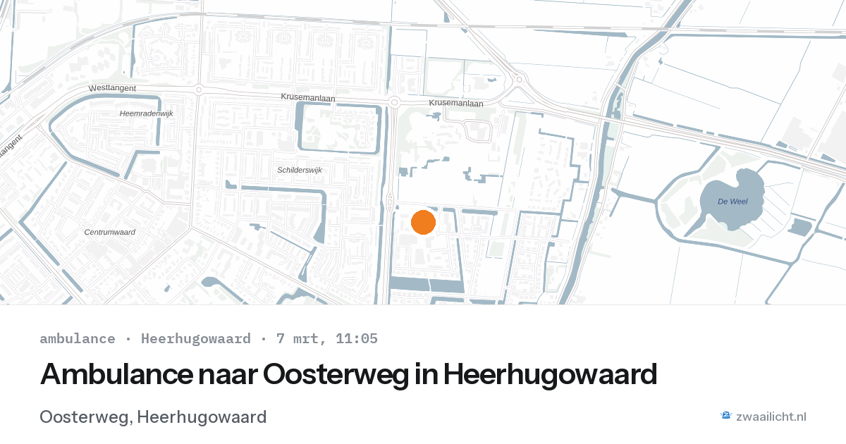 Ambulance naar Oosterweg in Heerhugowaard — 7 mrt 2026