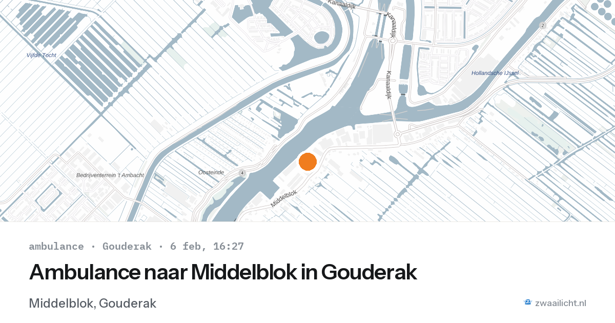 Ambulance naar Middelblok in Gouderak — 6 feb 2026