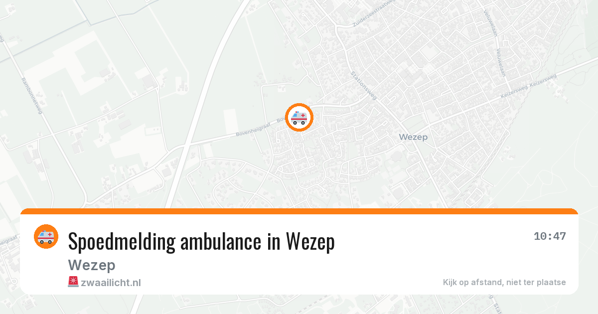 Spoedmelding ambulance in Wezep — 12 aug 2026