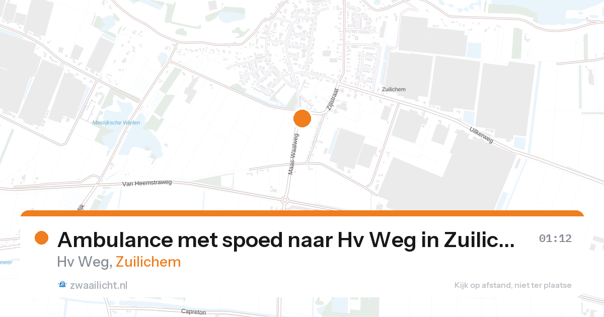 Ambulance met spoed naar Hv Weg in Zuilichem — 26 aug 2026