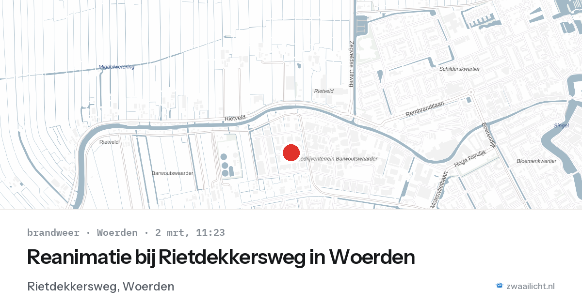 Reanimatie bij Rietdekkersweg in Woerden — 2 mrt 2026