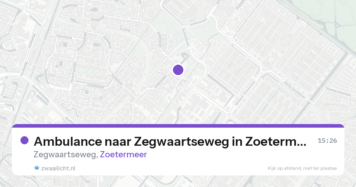 Ambulance naar Zegwaartseweg in Zoetermeer — 15 aug 2026
