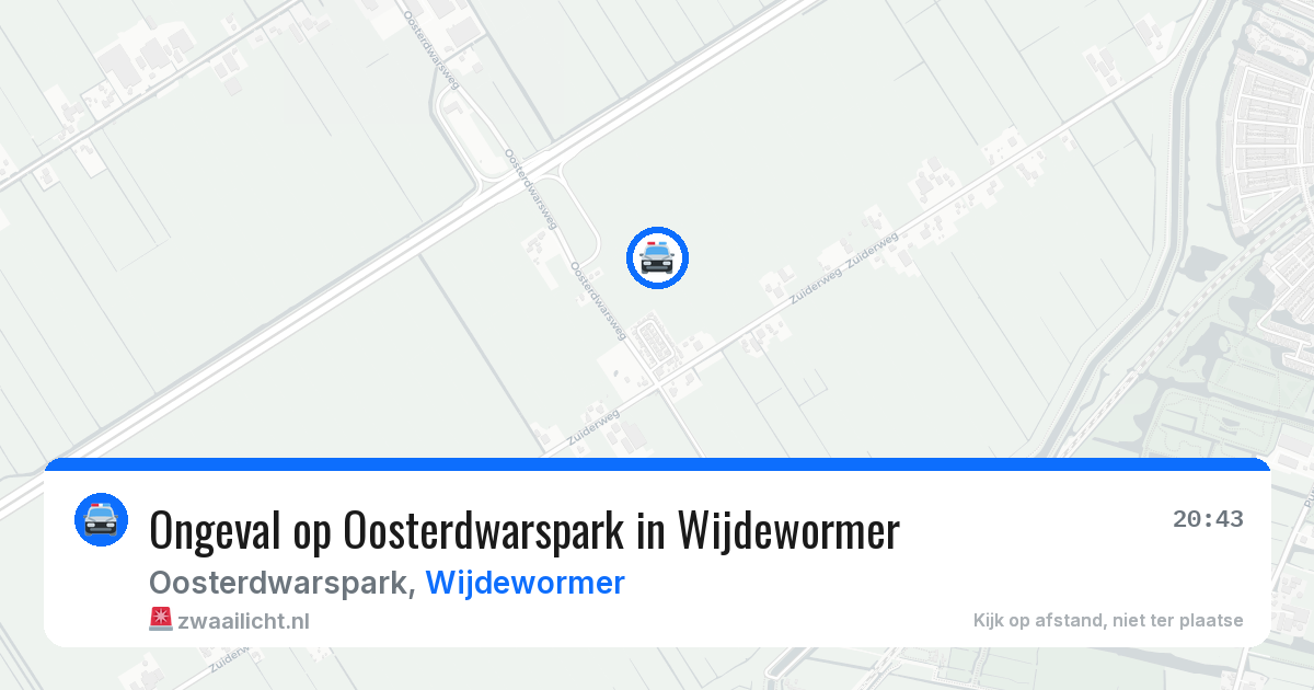Ongeval op Oosterdwarspark in Wijdewormer — 1 jun 2026