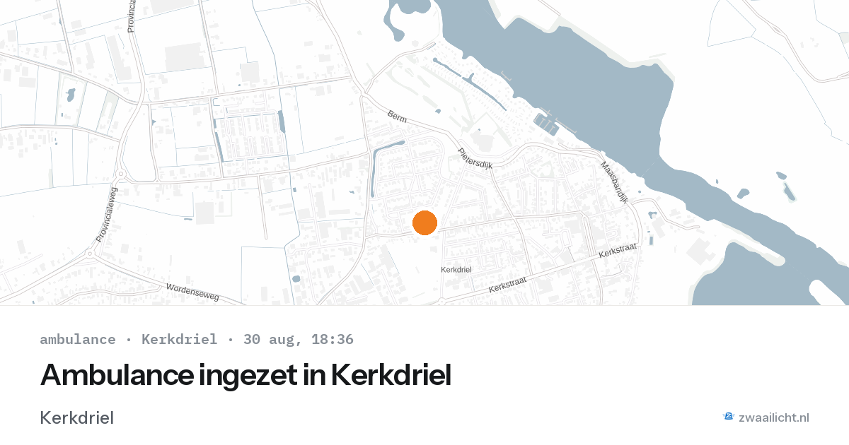 Ambulance ingezet in Kerkdriel — 30 aug 2026