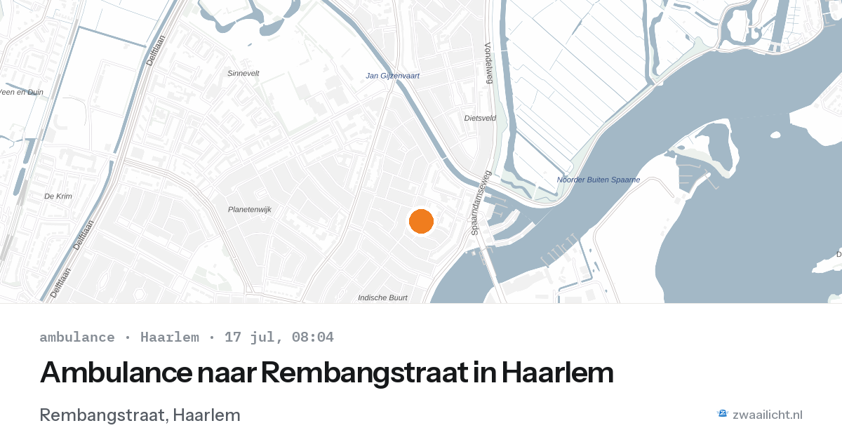 Ambulance naar Rembangstraat in Haarlem — 17 jul 2026
