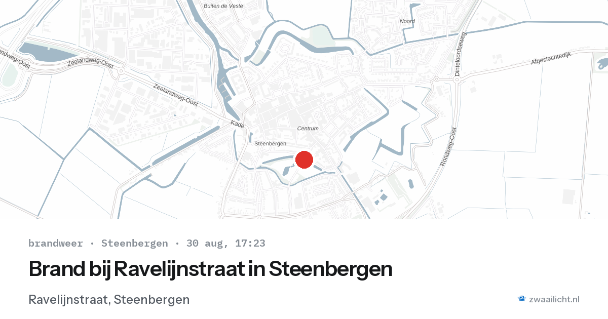 Brand bij Ravelijnstraat in Steenbergen — 30 aug 2026