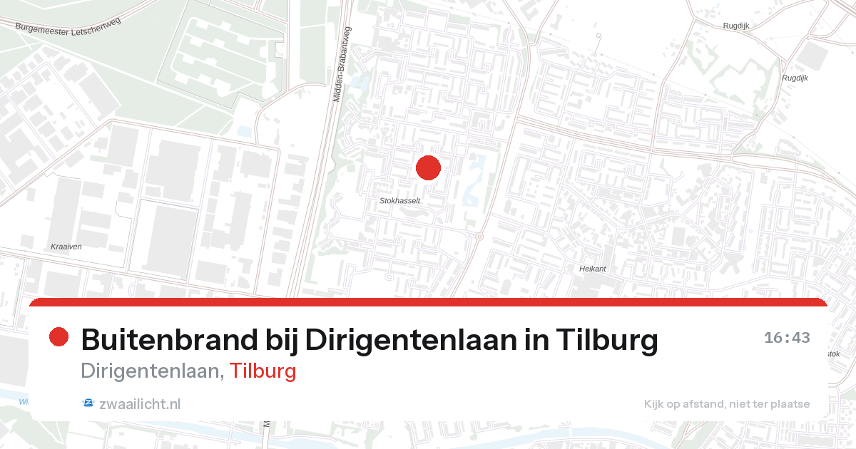 Buitenbrand bij Dirigentenlaan in Tilburg — 26 aug 2026