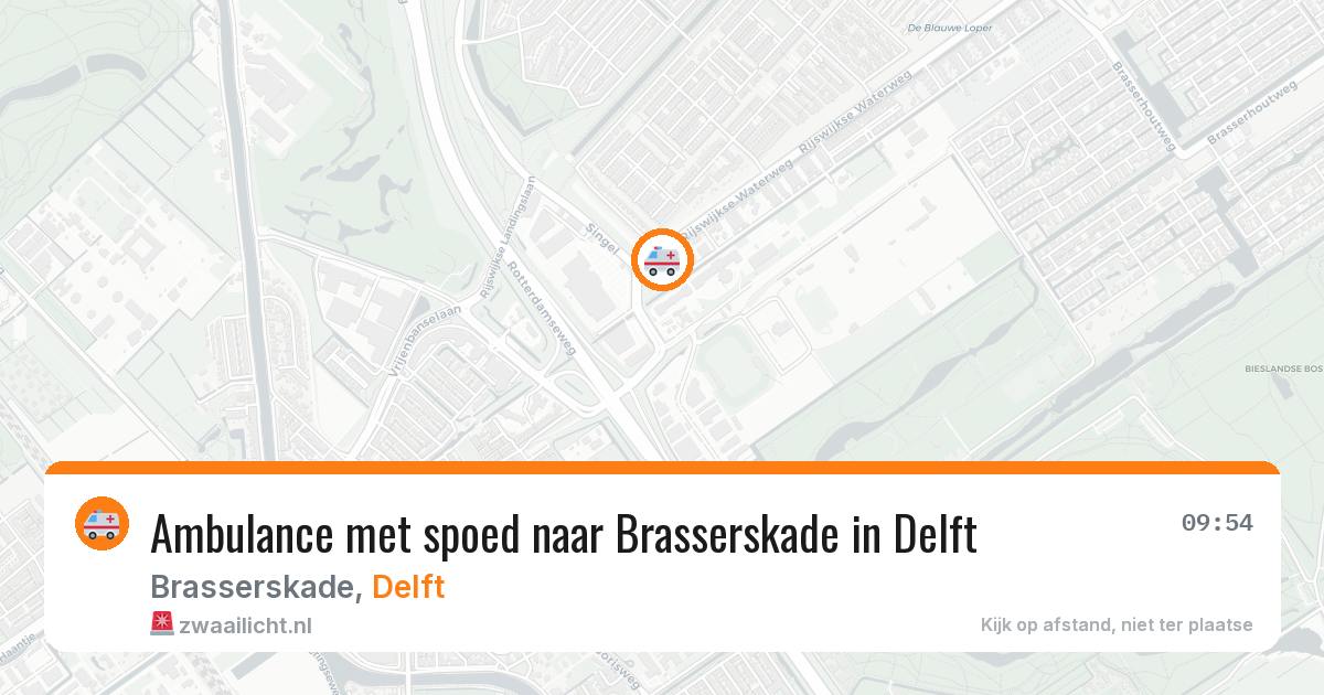 Ambulance met spoed naar Brasserskade in Delft — 27 feb 2026