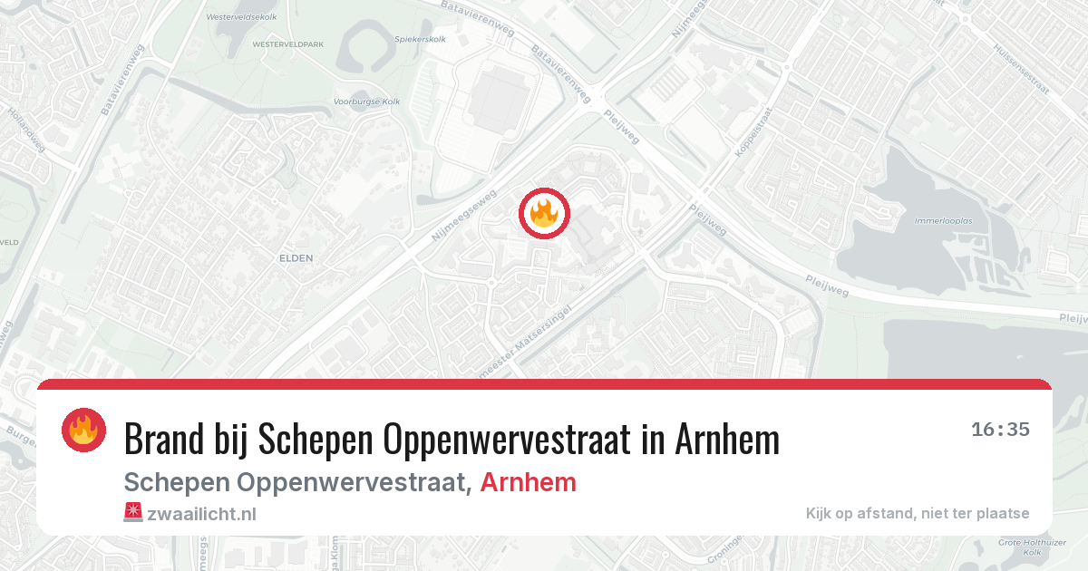 Brand bij Schepen Oppenwervestraat in Arnhem — 18 jul 2026