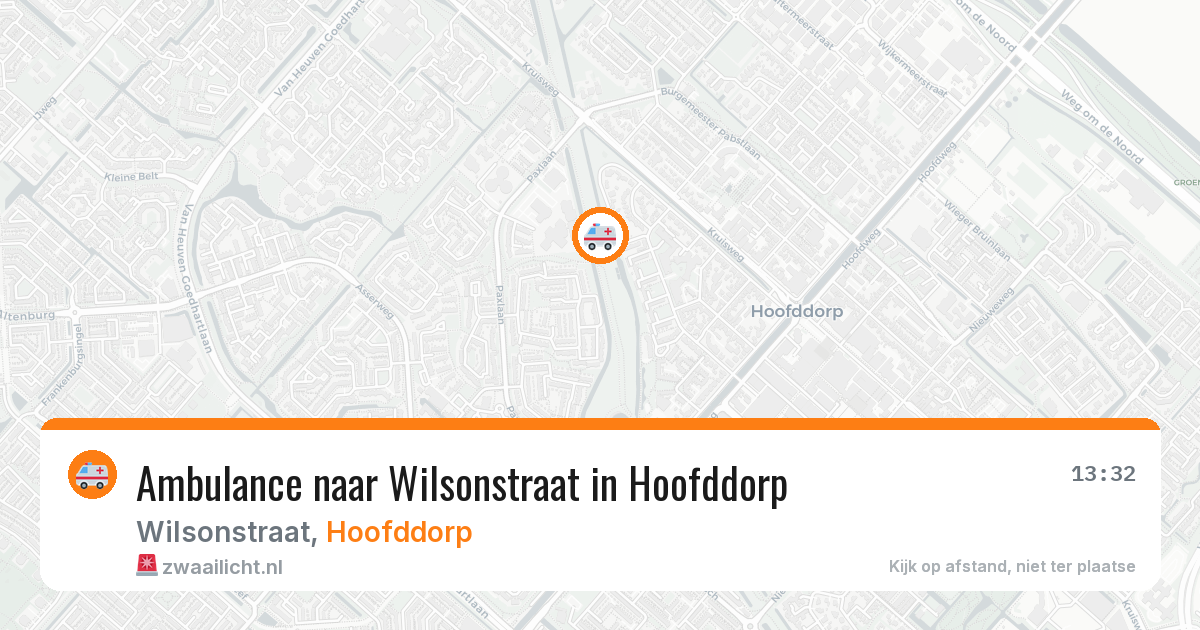 Ambulance naar Wilsonstraat in Hoofddorp — 20 apr 2026