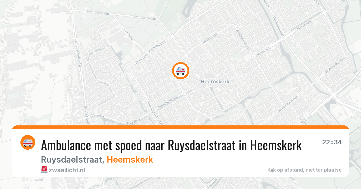 Ambulance met spoed naar Ruysdaelstraat in Heemskerk — 15 feb 2026