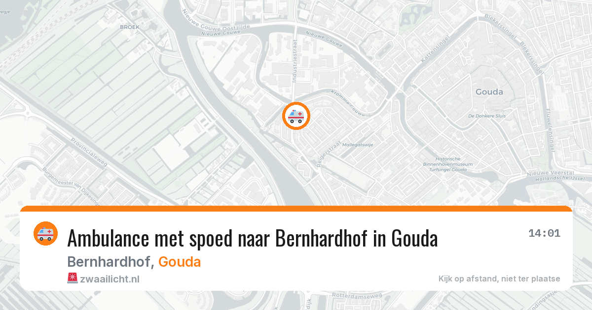 Ambulance met spoed naar Bernhardhof in Gouda — 20 jul 2026