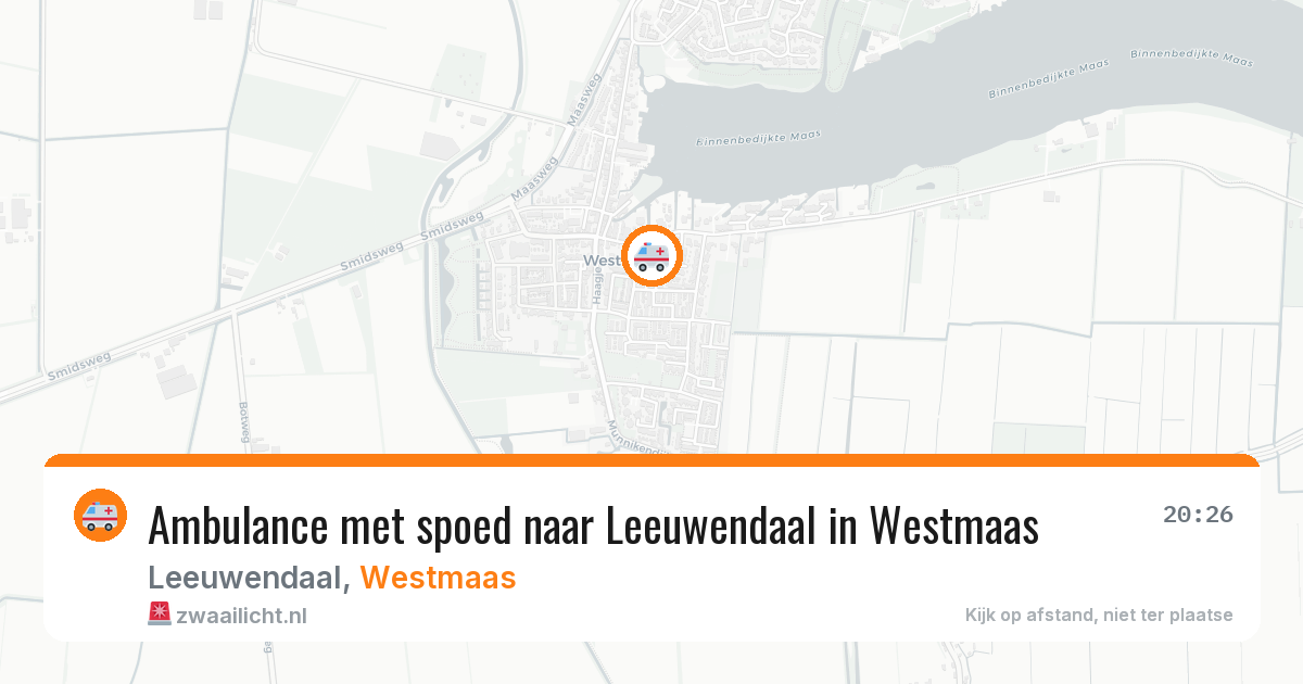 Ambulance met spoed naar Leeuwendaal in Westmaas — 18 apr 2026