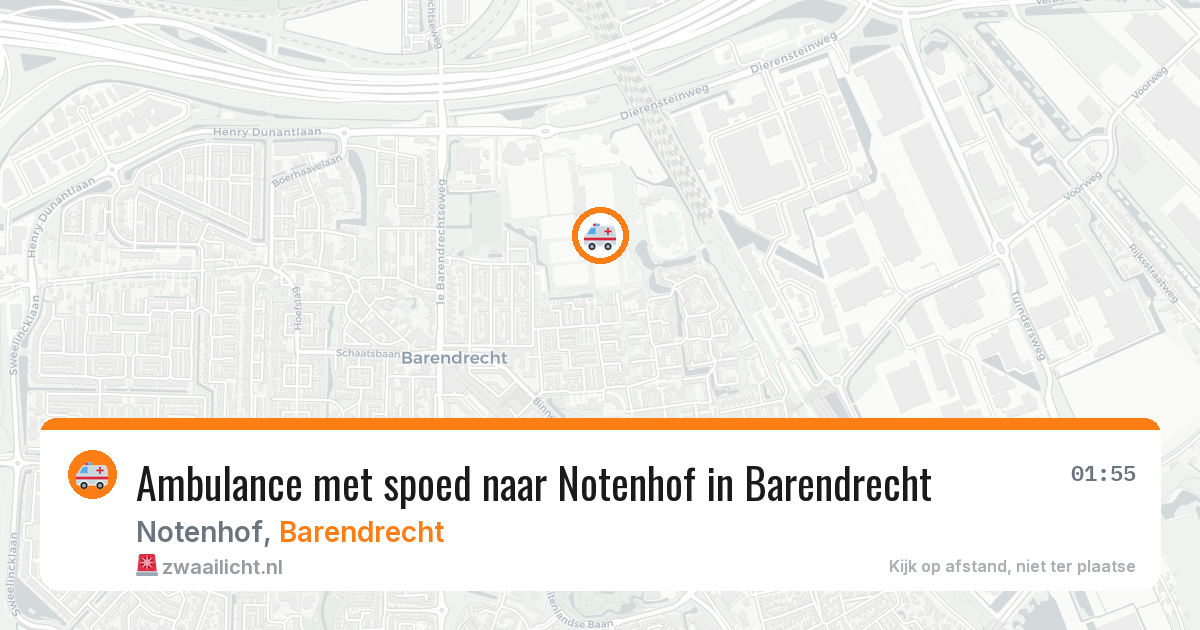 Ambulance met spoed naar Notenhof in Barendrecht — 6 aug 2026