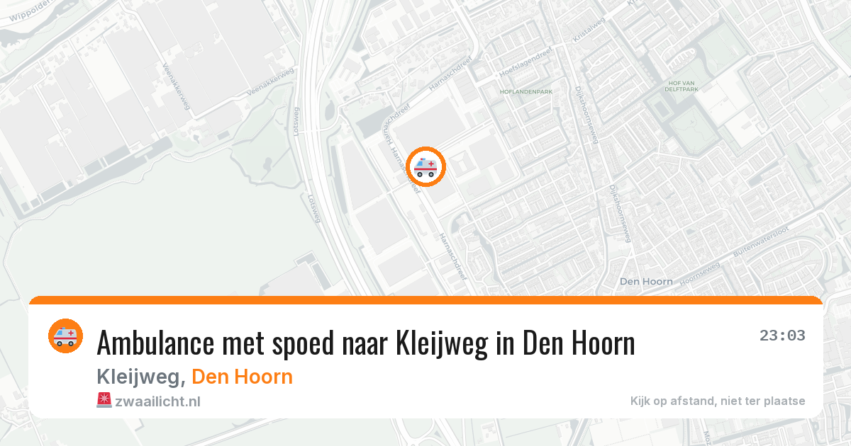 Ambulance met spoed naar Kleijweg in Den Hoorn — 8 jun 2026
