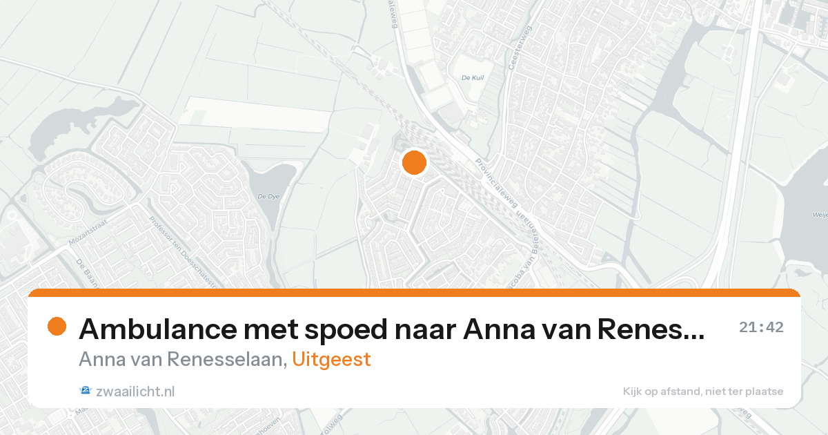 Ambulance met spoed naar Anna van Renesselaan in Uitgeest — 22 aug 2026