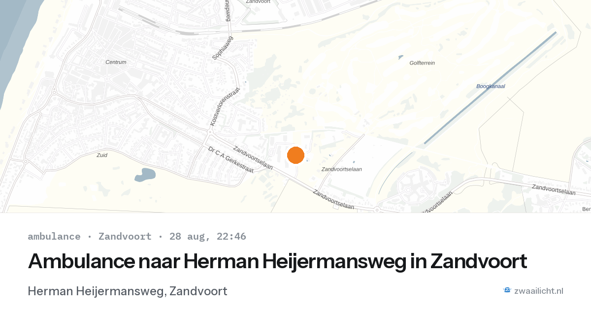 Ambulance naar Herman Heijermansweg in Zandvoort — 28 aug 2026