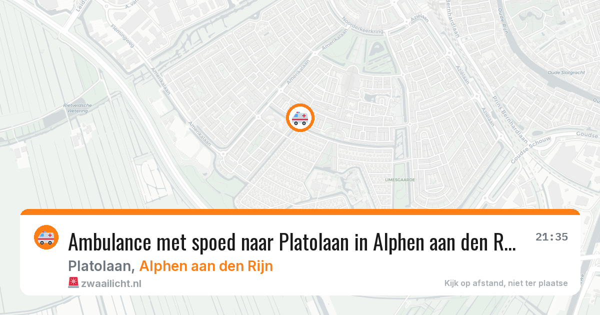 Ambulance met spoed naar Platolaan in Alphen aan den Rijn — 10 aug 2026