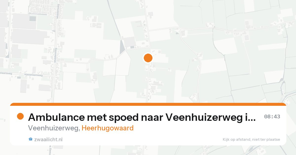 Ambulance met spoed naar Veenhuizerweg in Heerhugowaard — 20 aug 2026