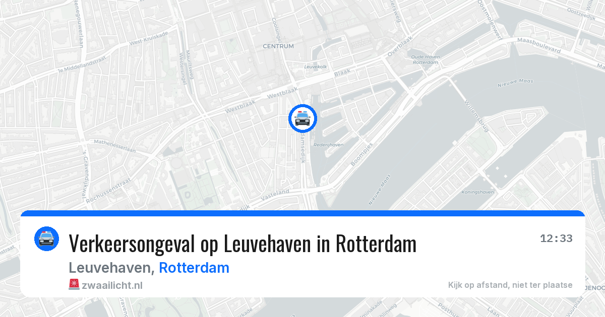 Verkeersongeval op Leuvehaven in Rotterdam — 8 aug 2026