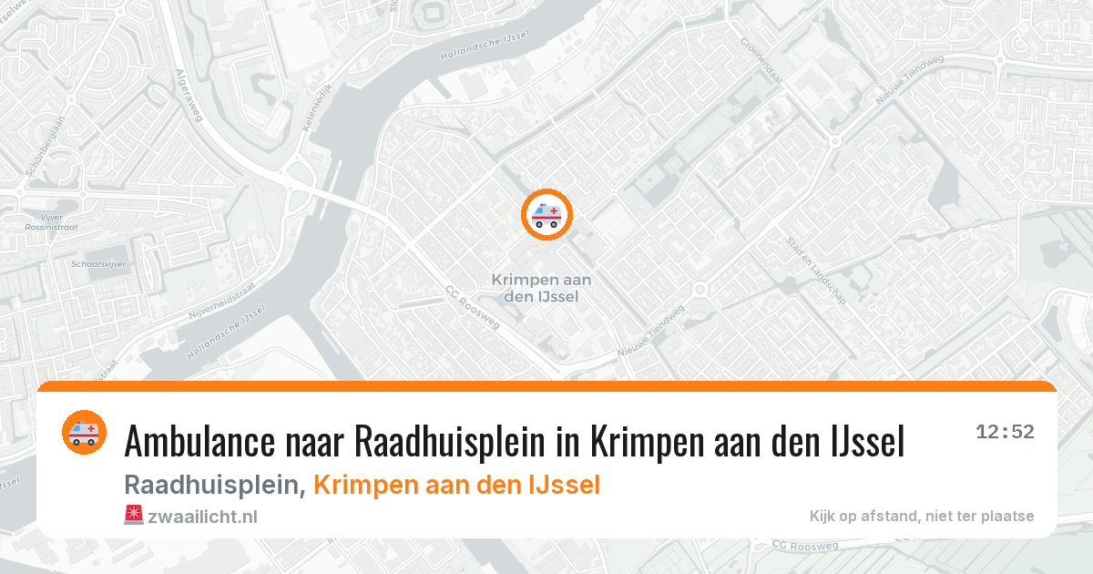 Ambulance naar Raadhuisplein in Krimpen aan den IJssel — 14 aug 2026