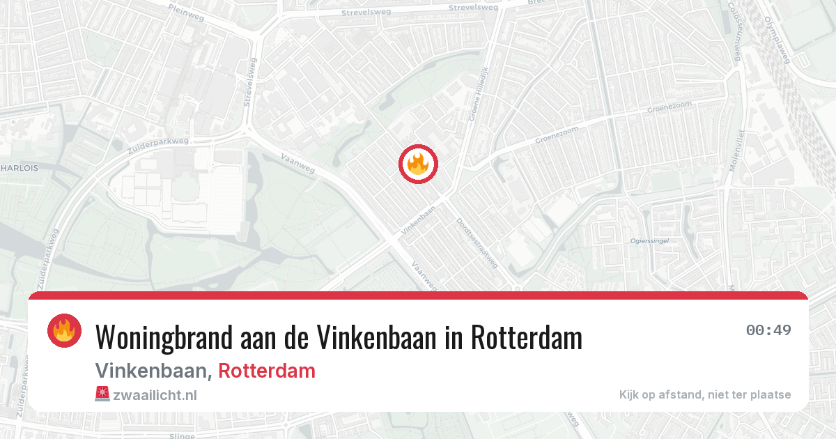 Woningbrand aan de Vinkenbaan in Rotterdam — 15 jun 2026