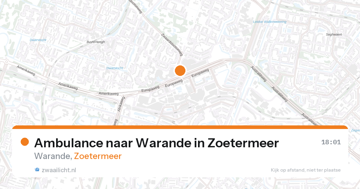 Ambulance naar Warande in Zoetermeer — 27 aug 2026