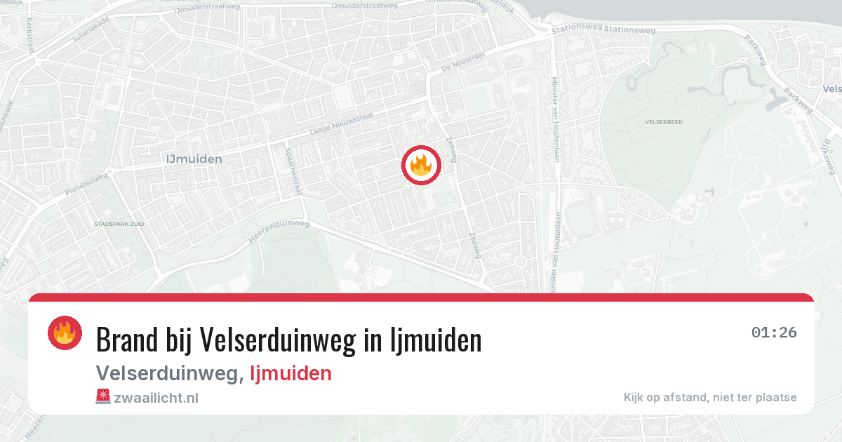 Brand bij Velserduinweg in Ijmuiden — 17 mei 2026