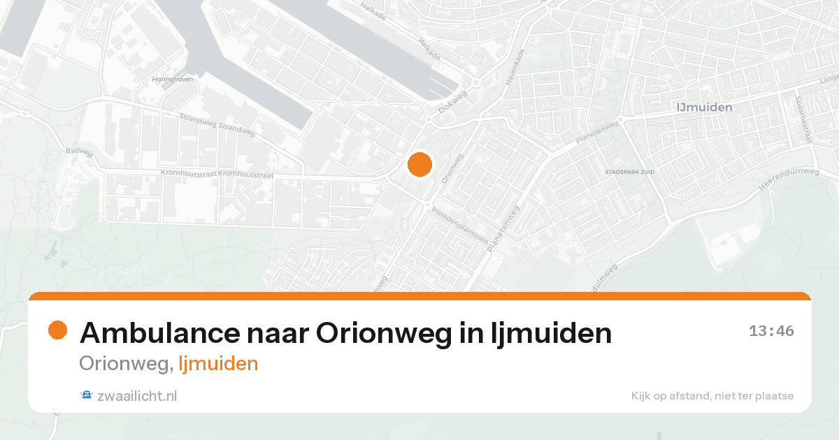 Ambulance naar Orionweg in Ijmuiden — 20 aug 2026