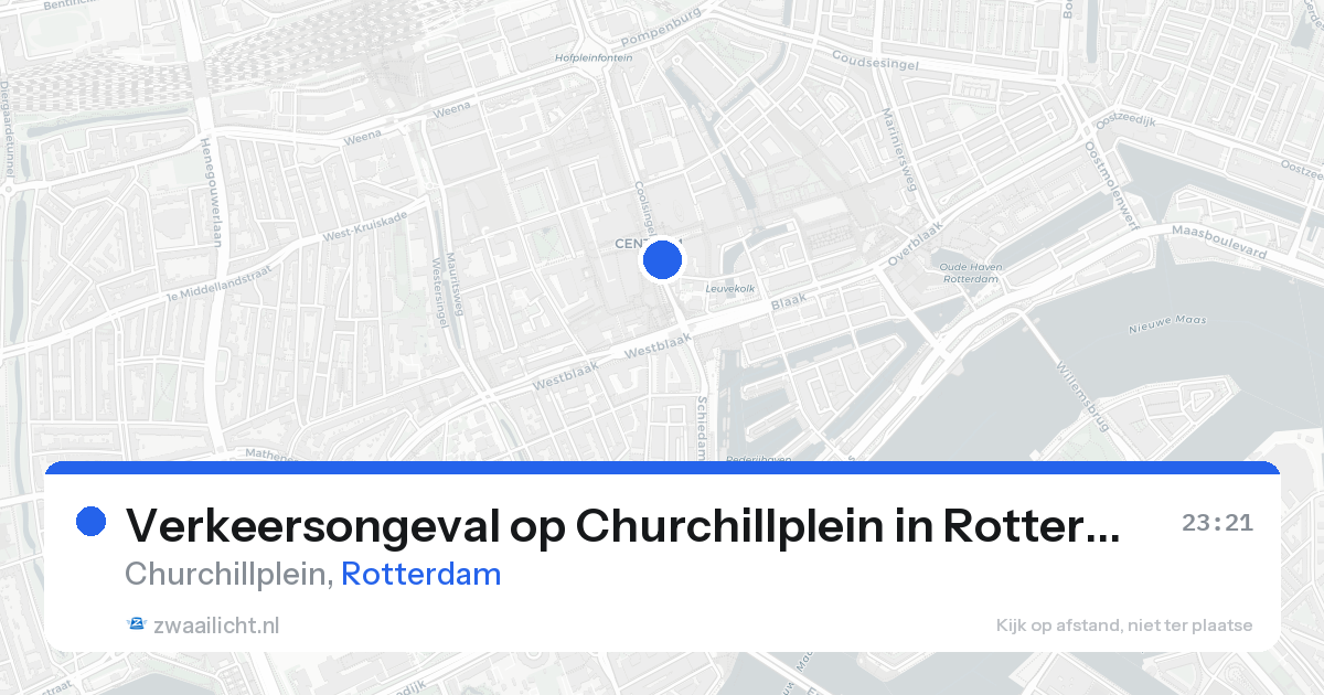 Verkeersongeval op Churchillplein in Rotterdam — 18 aug 2026