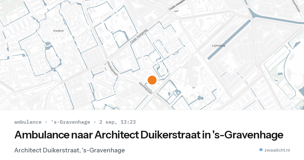 Ambulance naar Architect Duikerstraat in 's-Gravenhage — 2 sep 2026