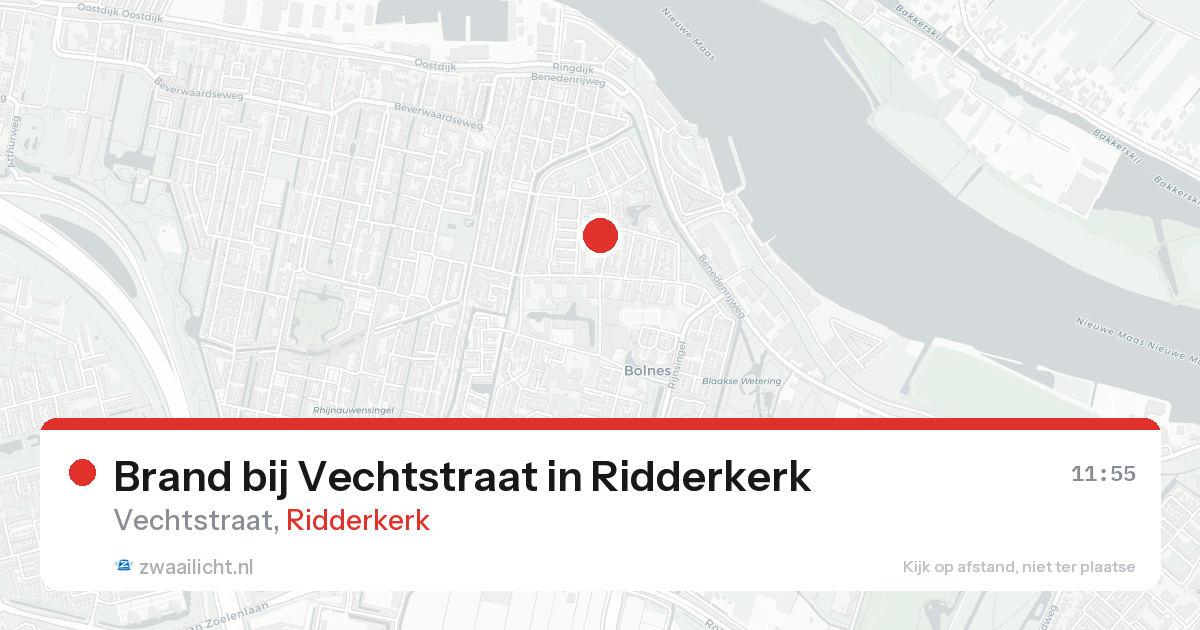 Brand bij Vechtstraat in Ridderkerk — 22 aug 2026