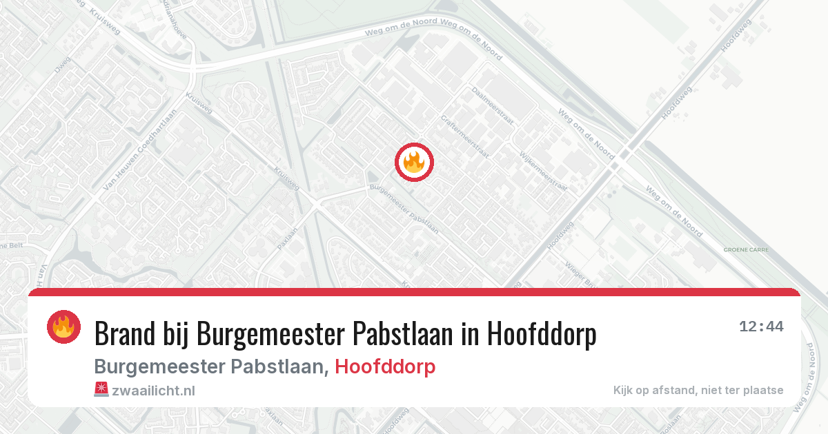 Brand bij Burgemeester Pabstlaan in Hoofddorp — 5 jun 2026