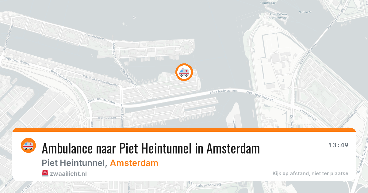 Ambulance naar Piet Heintunnel in Amsterdam — 14 jul 2026