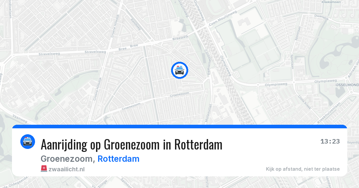 Aanrijding op Groenezoom in Rotterdam — 10 jul 2026