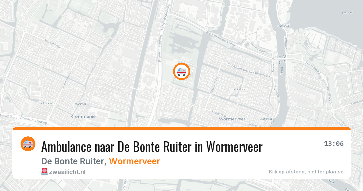 Ambulance naar De Bonte Ruiter in Wormerveer — 10 mei 2026