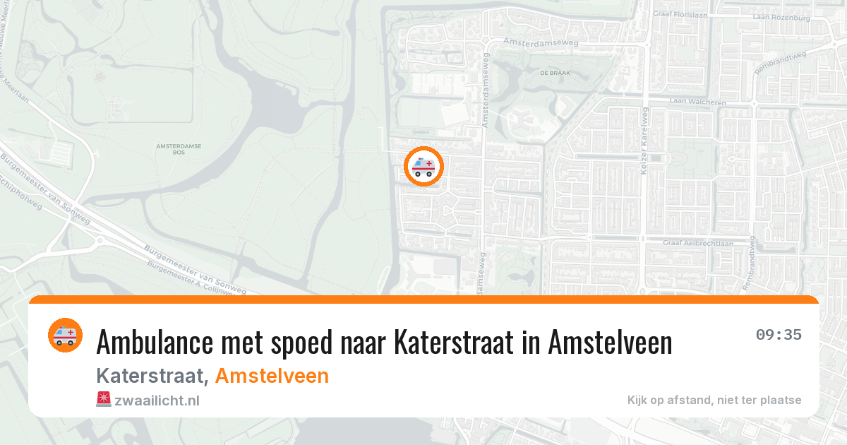 Ambulance met spoed naar Katerstraat in Amstelveen — 21 mrt 2026
