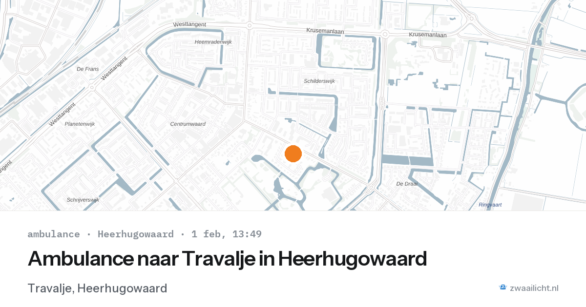 Ambulance naar Travalje in Heerhugowaard — 1 feb 2026